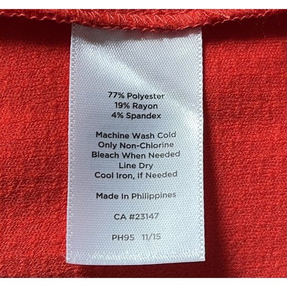 Talbots Skirt Orange Womens 8 Stretch A Line Midi Textured New - Picture 6 of 8